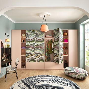 schmidt bedroom with christian lacroix pattern