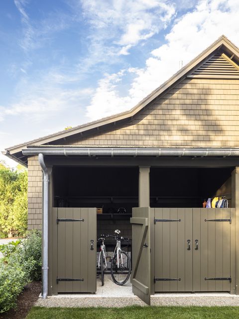 outdoor shed with bike storage