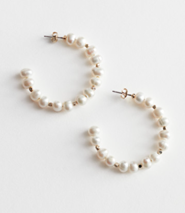 organic pearl open hoop earrings and other stories