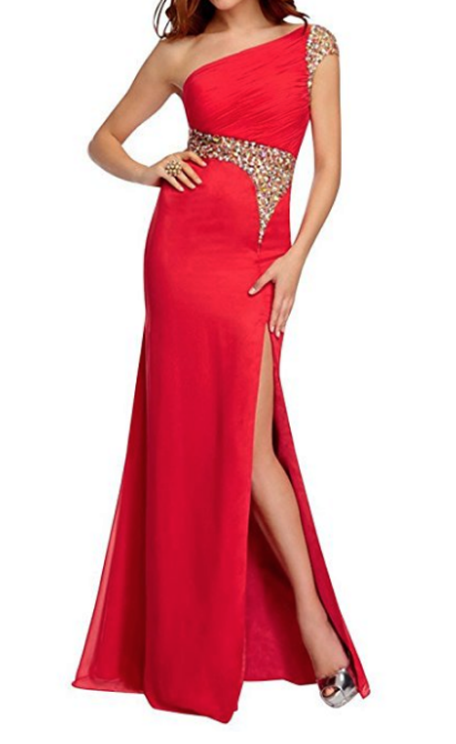 Clothing, Gown, Dress, Fashion model, Shoulder, Red, Day dress, Strapless dress, Cocktail dress, Formal wear, 