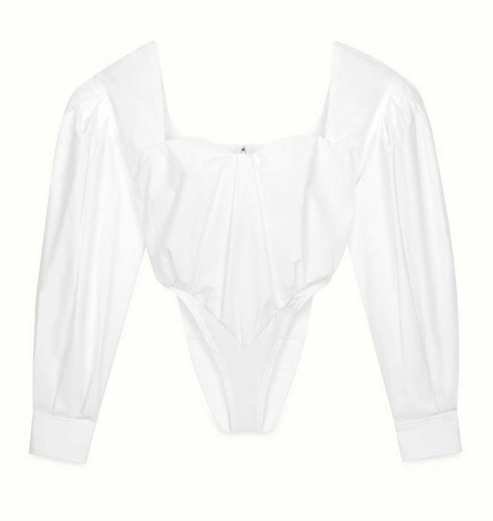 White, Clothing, Sleeve, Collar, Blouse, Outerwear, Shirt, Neck, Top, T-shirt, 