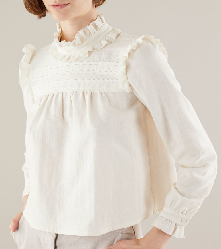 Clothing, White, Sleeve, Shoulder, Neck, Outerwear, Blouse, Ruffle, Lace, Top, 