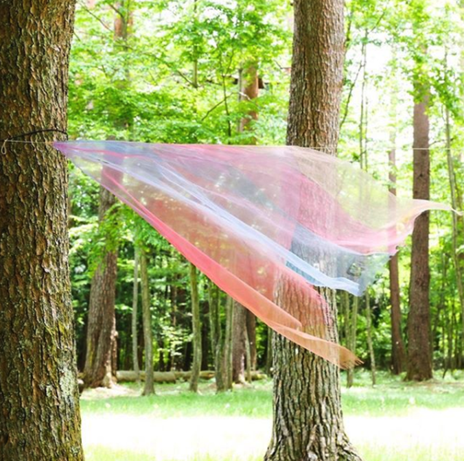 Tree, Pink, Mosquito net, Plant, Trunk, Textile, Woodland, Forest, Shade, 