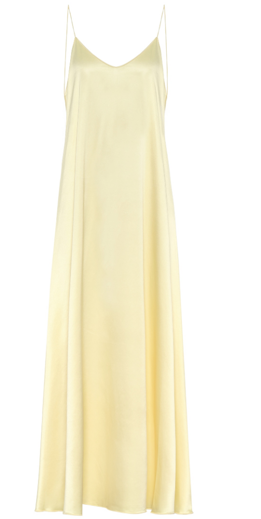 Clothing, Dress, Yellow, White, Day dress, Gown, A-line, Beige, Outerwear, Neck, 