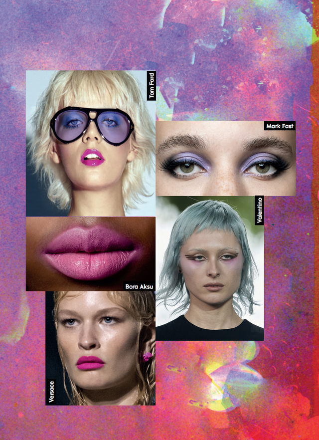 Lip, Eye, Hairstyle, Skin, Eyelash, Eyebrow, Colorfulness, Pink, Style, Purple, 