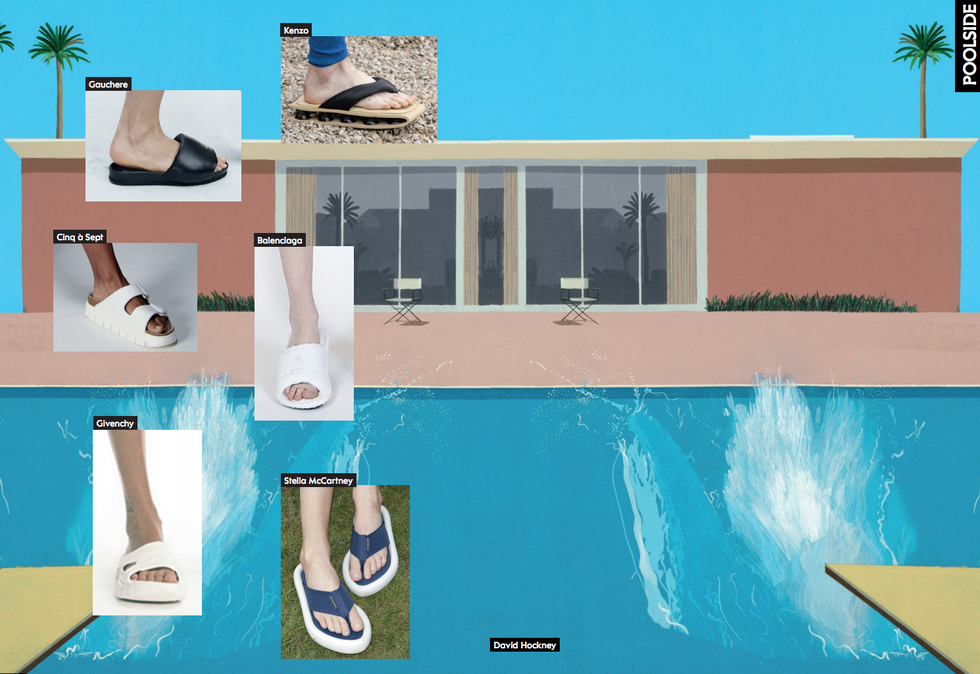 Fluid, Aqua, Azure, Teal, Turquoise, Slipper, Foot, Ankle, Sock, Outdoor shoe, 