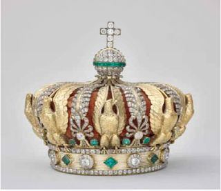la corona della imperatrice eugenia in oro, diamanti e smeraldi realizzata da alexandre gabriel lemonnier