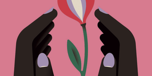 illustrazione foto con tulipano