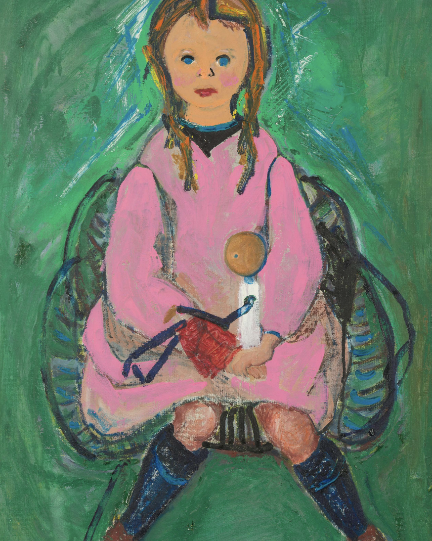 a painting of a girl