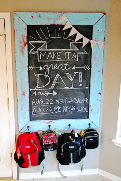 school organization ideas chalkboard backpack hanger