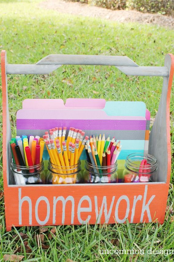 school organization ideas homework caddy
