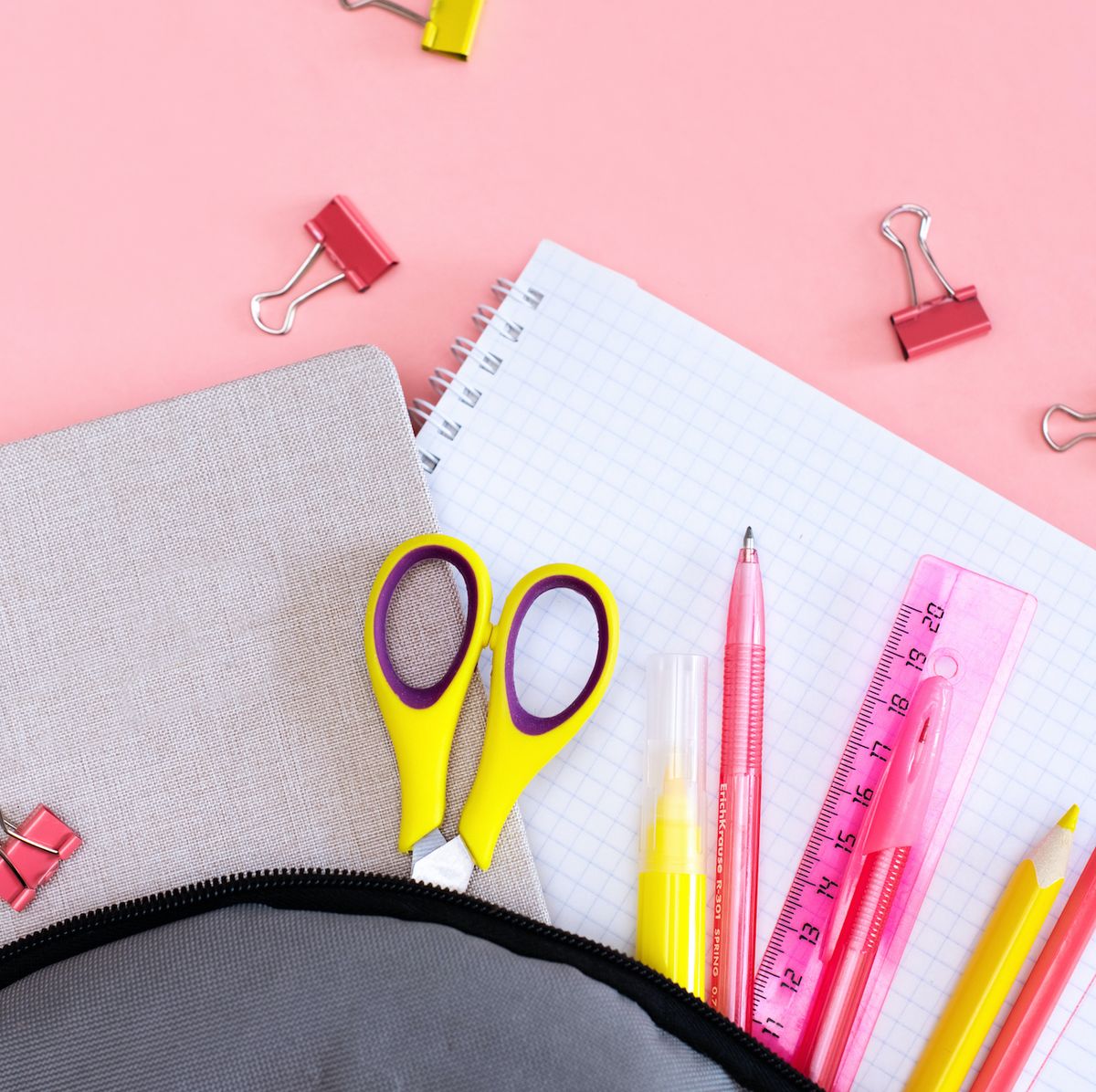 pink school supplies 4 life in 2023  Pretty school supplies, School bag  essentials, School backpack essentials