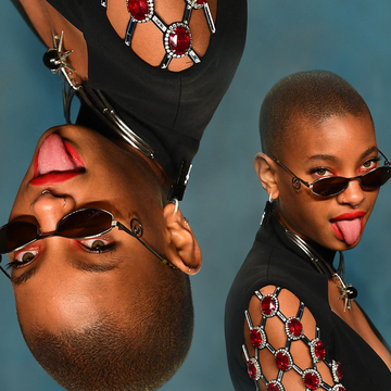 two images of willow smith, one upside down