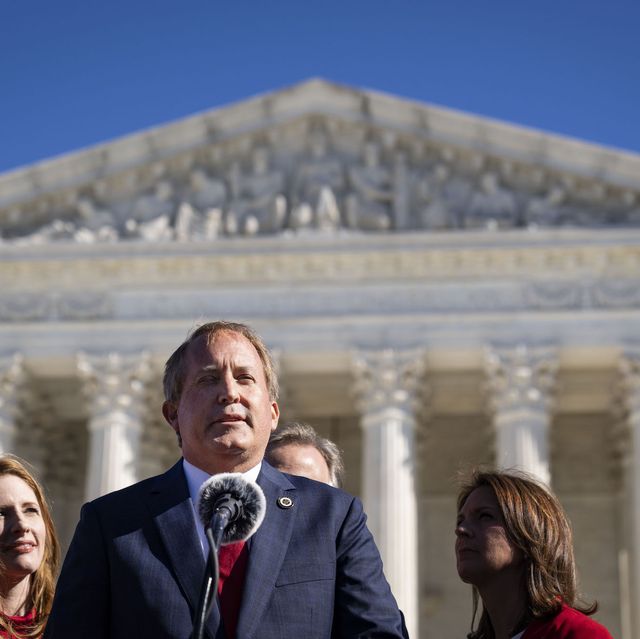 washington, dc   november 01 texas attorney general ken paxton speaks outside the us supreme court on november 01, 2021 in washington, dc on monday, the supreme court heard arguments in a challenge to the controversial texas abortion law which bans abortions after 6 weeks photo by drew angerergetty images