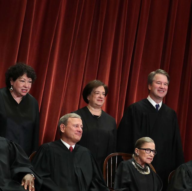 washington, dc   november 30 united states supreme court front l r chief justice john roberts, associate justice ruth bader ginsburg, associate justice samuel alito, jr, back l r, associate justice sonia sotomayor, associate justice elena kagan and associate justice brett kavanaugh pose for their official portrait at the in the east conference room at the supreme court building november 30, 2018 in washington, dc earlier this month, chief justice roberts publicly defended the independence and integrity of the federal judiciary against president trump after he called a judge who had ruled against his administration’s asylum policy “an obama judge” “we do not have obama judges or trump judges, bush judges or clinton judges,” roberts said in a statement “what we have is an extraordinary group of dedicated judges doing their level best to do equal right to those appearing before them that independent judiciary is something we should all be thankful for” photo by chip somodevillagetty images