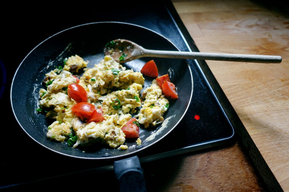 Scrambled Eggs In A Frying Pan