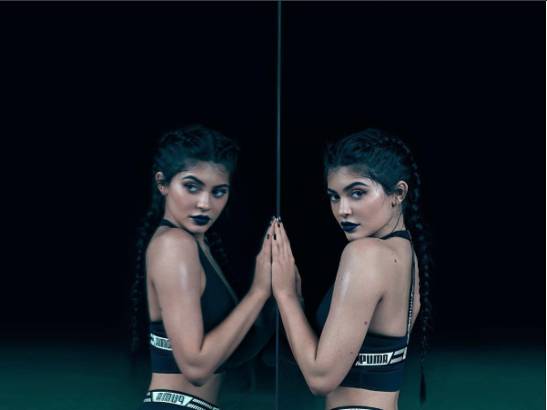 Kylie Jenner bares some skin in hotpants and sports bra for Puma campaign