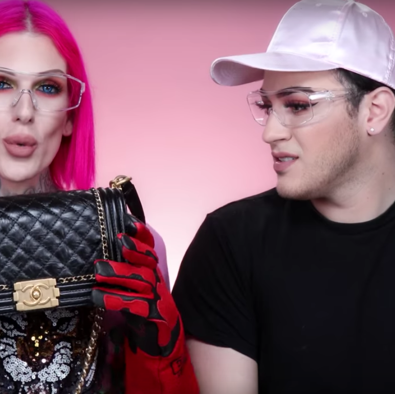Jeffree star throwing Gucci channel & Louis Vuitton 