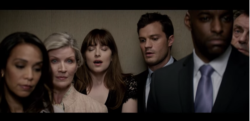 Watch Jamie Dornan Finger Dakota Johnson in a Crowded Elevator in