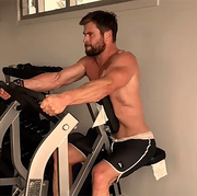 Indoor cycling, Human leg, Shoulder, Room, Exercise machine, Stationary bicycle, Elbow, Wrist, Joint, Beard, 