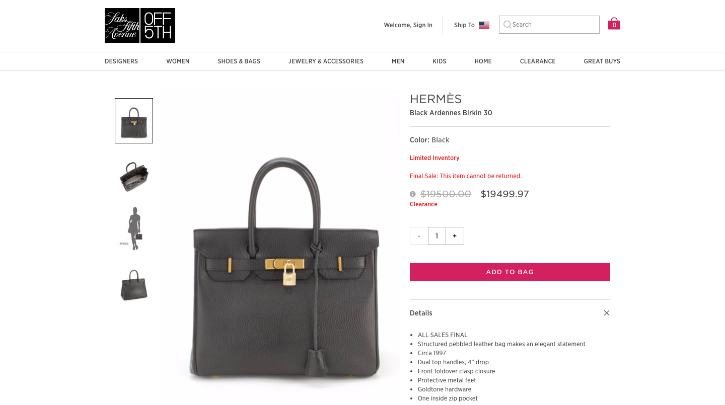 Saks Off Fifth Is Magically Selling Discounted Hermès Birkin and Kelly Bags  - Fashionista
