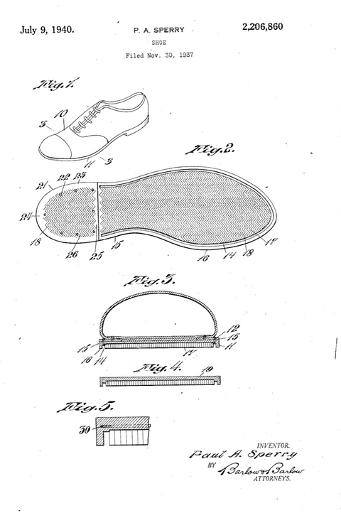 Sperry Top-Sider Patent