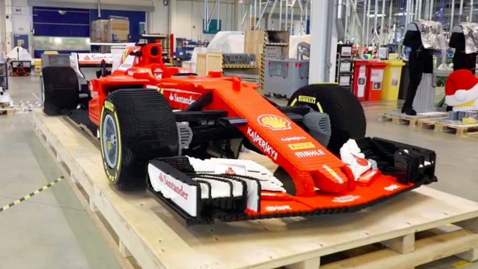This Life-Size Ferrari Formula One Car Is Made of 350,000 Lego Bricks