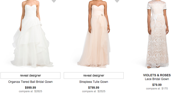 I just wanted to let you all know that TJ Maxx online has wedding