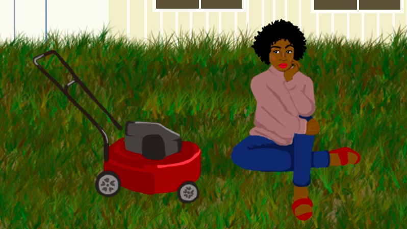 Lawn, Grass, Cartoon, Play, Lawn mower, Outdoor power equipment, Mower, Illustration, Fun, Vehicle, 