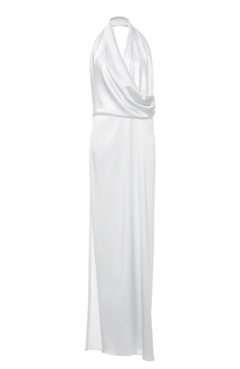 White, Clothing, Dress, Gown, Day dress, Cocktail dress, Sleeve, 