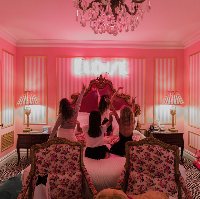 Pink, Room, Red, Interior design, Property, Furniture, Bedroom, House, Ceiling, Textile, 