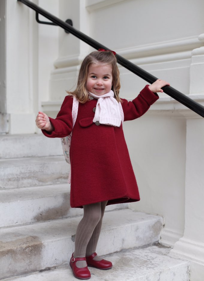 race Forvent det studie Where to Buy Princess Charlotte's Red Coat - Princess Charlotte's Outfit  First Day of Nursery School