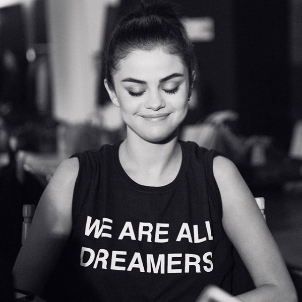 Selena Gomez Wears a "We Are All Dreamers" Tee