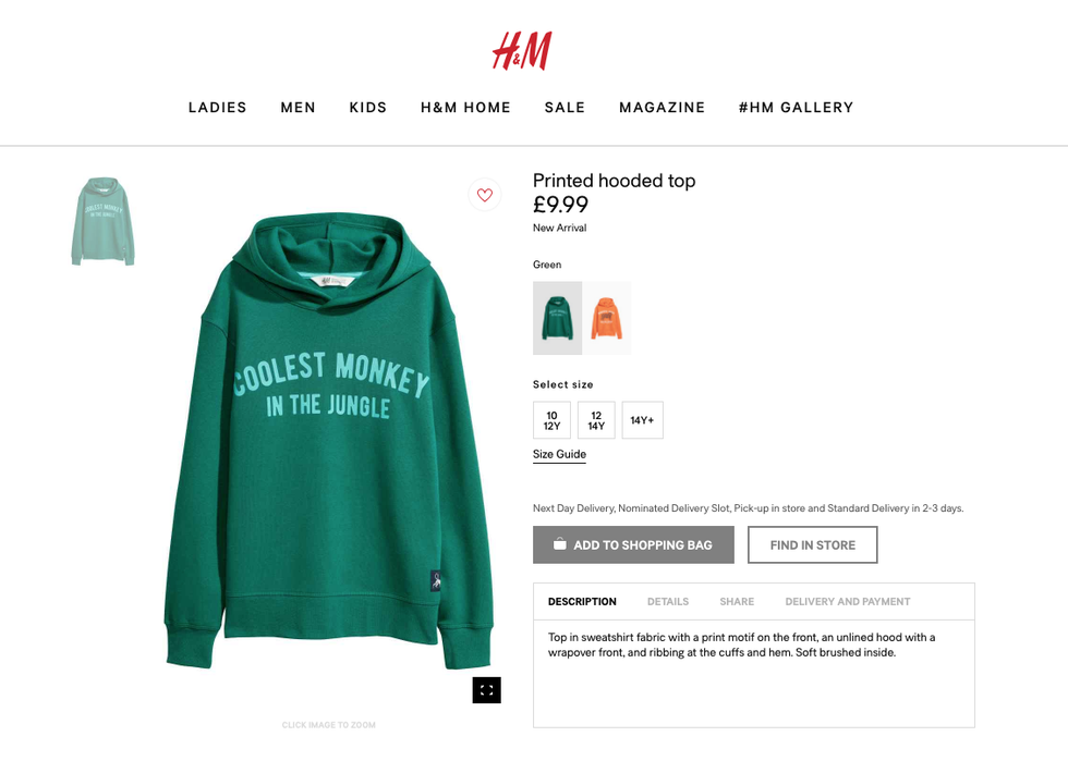 H&M apologises for using black child to sell 'coolest monkey
