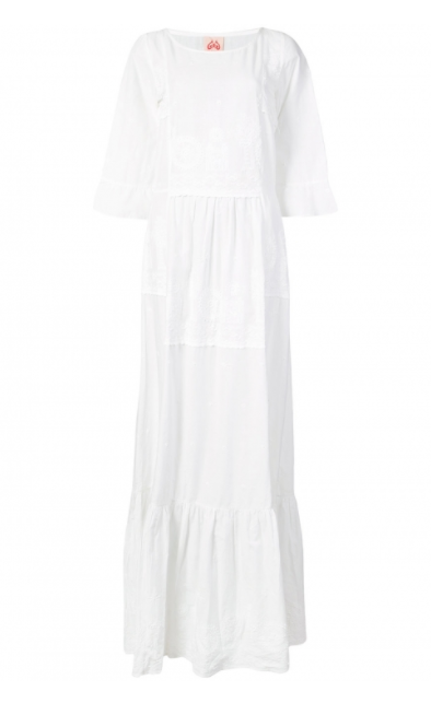 White, Clothing, Sleeve, Dress, Day dress, Outerwear, Robe, Gown, Blouse, 
