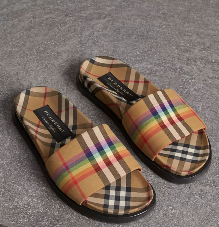 Burberry slides rainbow on sale