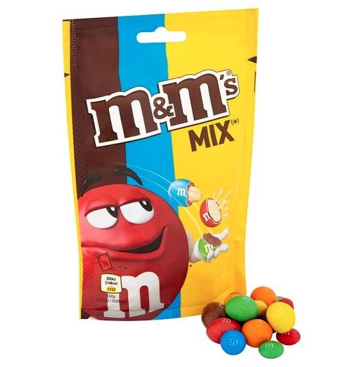 M&Ms now do mixed bags of crispy, peanut and chocolate, if edible