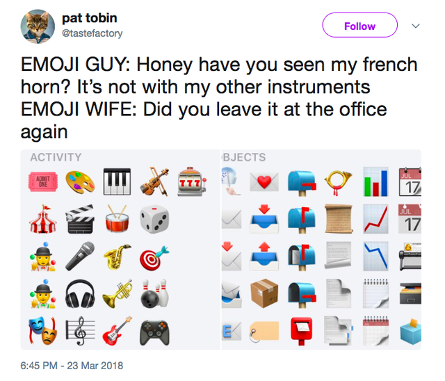 Ever wondered why the horn emoji is kept in the mail section?