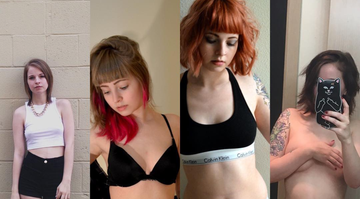 Hair, Clothing, Undergarment, Arm, Abdomen, Blond, Leg, Mouth, Waist, Selfie, 