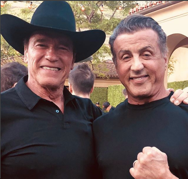 Sylvester Stallone Poses With Arnold Schwarzenegger on Instagram