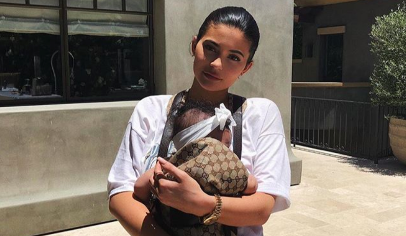 Kylie Jenner Holds Stormi in $625 Gucci Baby Carrier - Kylie