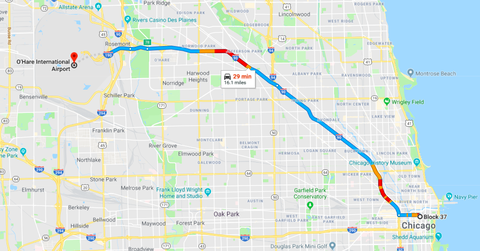 chicago driving map o'hare elon musk