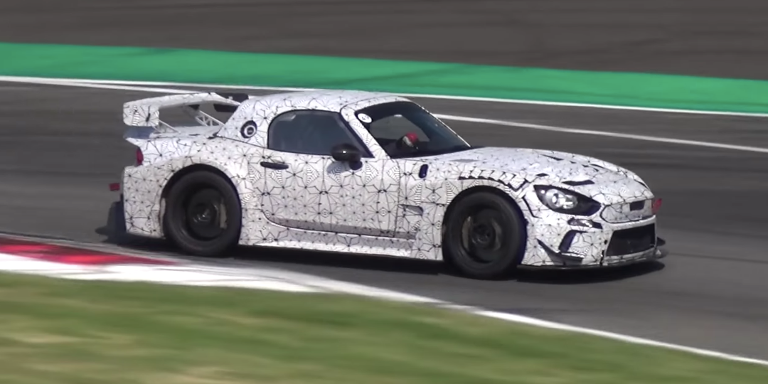 Fiat 124 Abarth GT4 Race Car Camouflaged Spy Video