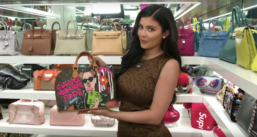 Kylie Jenner shows off mom Kris' new purse closet