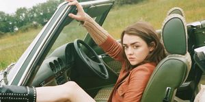 Game of Thrones Maisie Williams driving a car, ELLE Magazine interview