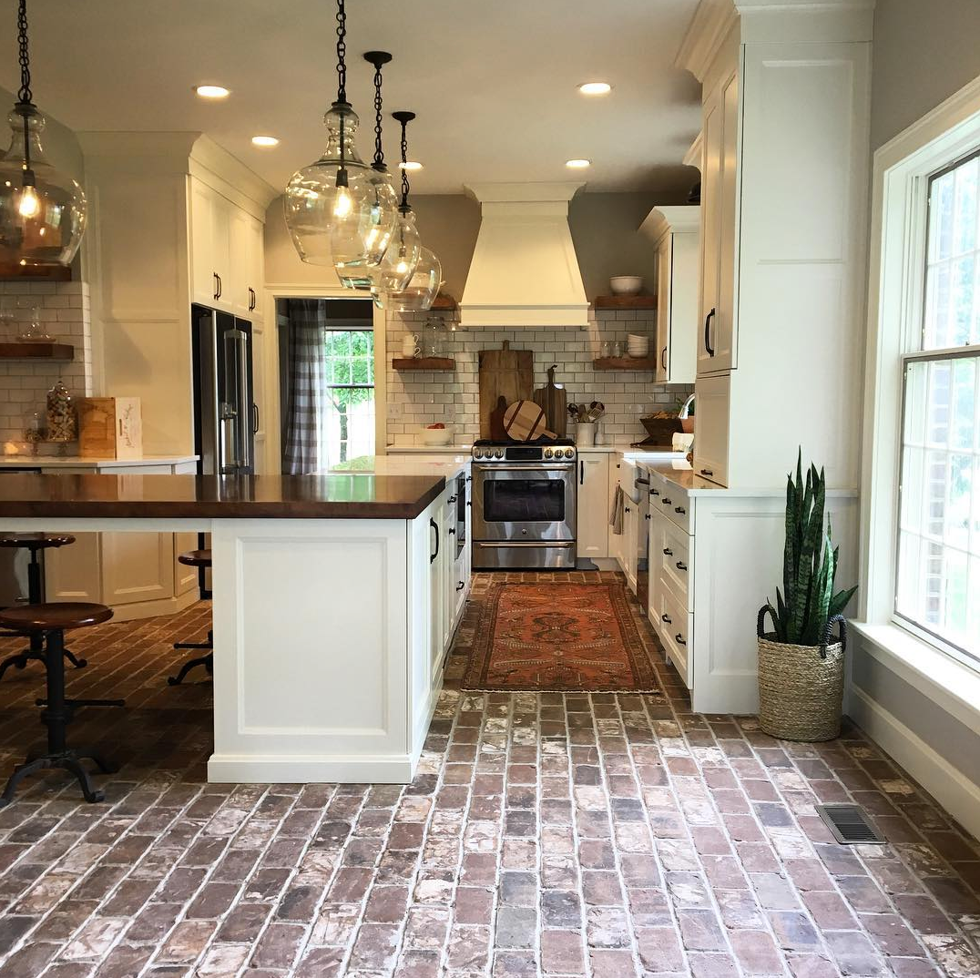 Brick floor store kitchen