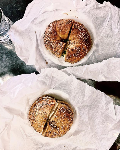 Food, Dish, Cuisine, Bagel, Ingredient, Sourdough, Caffeine, Baking, Powdered sugar, Baked goods, 