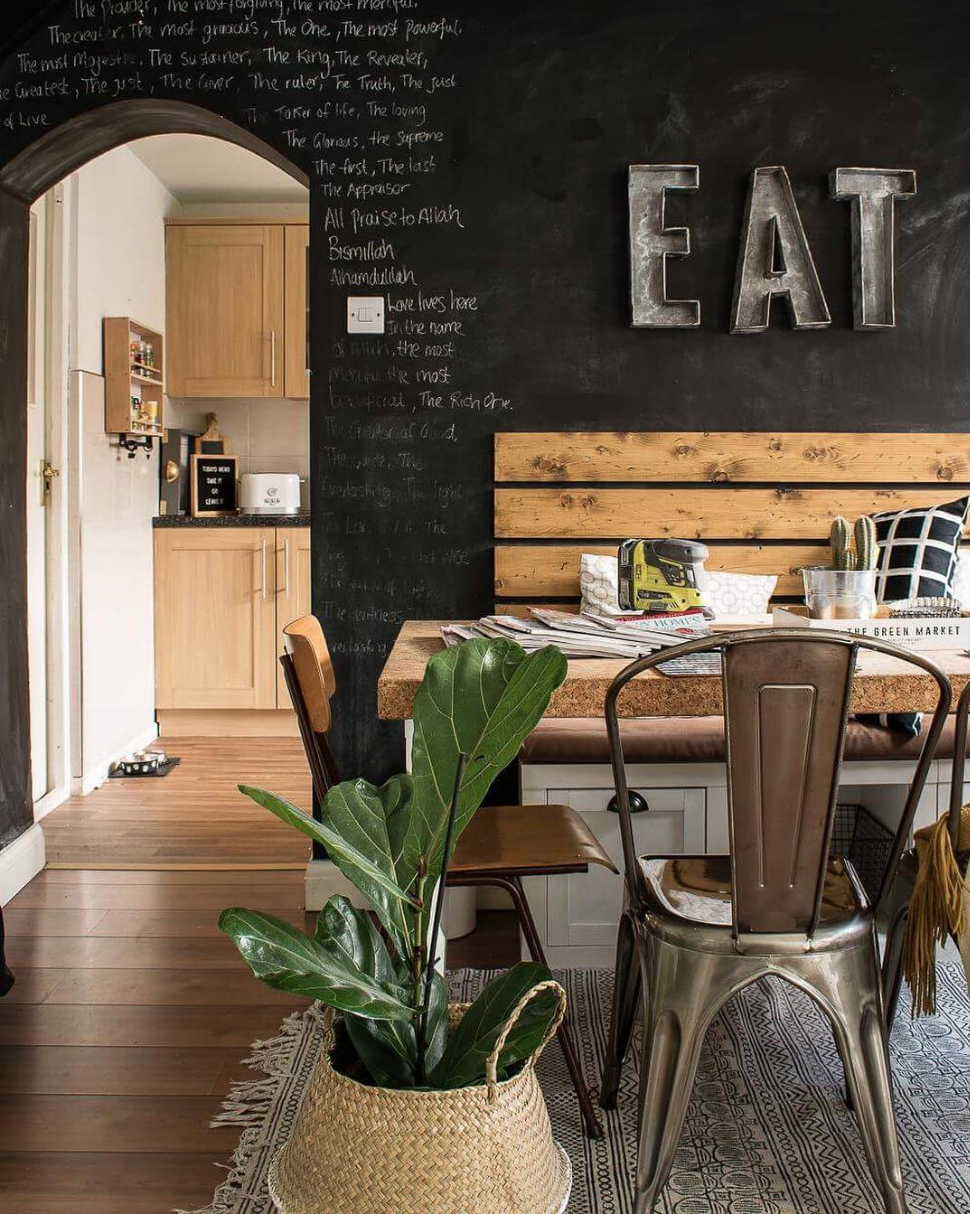 chalkboard wall dining room