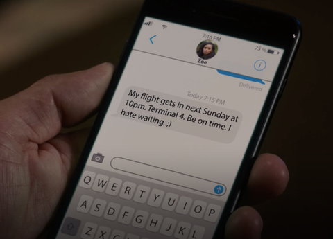 Zoe's text to Kevin on "This Is Us"