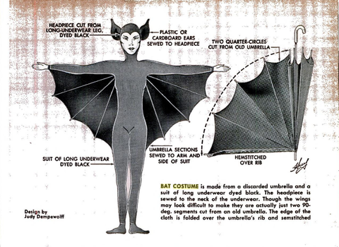Retro bat halloween costume
